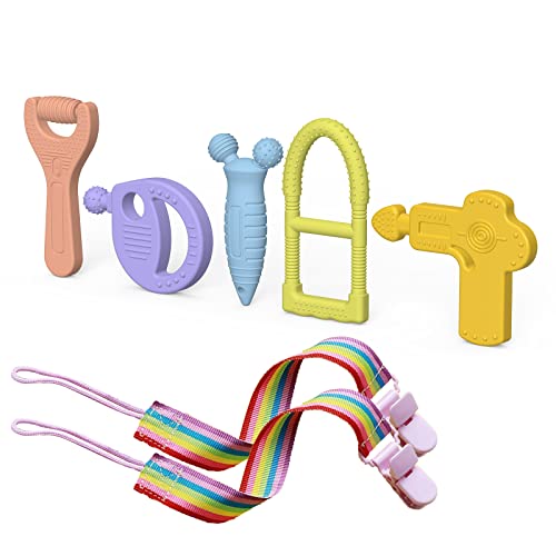 Zdolmy Играчки за никнене на млечни зъби за бебета, 3-6 месеца, 6-12 месеца, Набор от играчки за никнене на млечни зъби, Силикон,