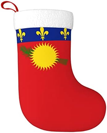 Cutedwarf Флаг Гваделупы Коледен Отглеждане На Коледни Празнични Украси Камина Окачен На Стелката 18 Инча(А)А) Чорапи