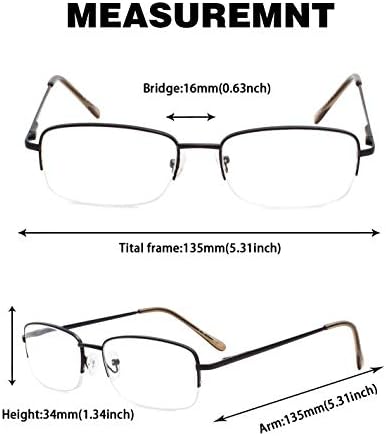 Очила за четене GUD, 5 Двойки Метални Точки В Полукръгла ръбове, Дамски, Мъжки слънчеви Очила за четене с компютъра