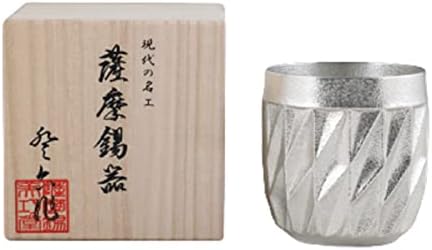 Ивакири Бишудо № 94A-3 Satsuma Tinner, Diamond стъкло, обработка на Blizzard White, Диаметър 3,0 х Височина 3.3 инча (7,5 х 8,4 см),