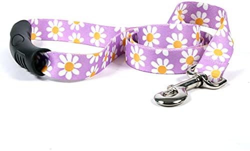 Каишка за кучета Yellow Dog Design Lavender Daisy EZ-Grip с Удобна дръжка, Малък / Среден