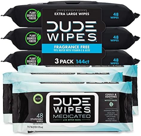 ПИЧ Wipes Смываемые кърпички с лечебни свойства - 1 опаковка, 48 Салфетки - Без мирис, Много големи салфетки максимална здравина,