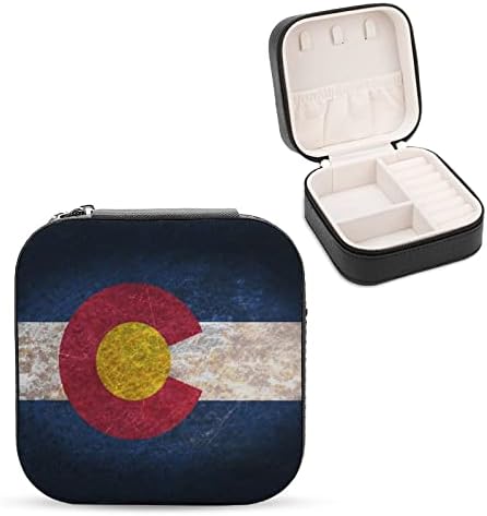 Стария Флаг Колорадо Жените Премиальная Пътна Малък Ковчег За Бижута Колие Пръстен Органайзер За Съхранение На Мини-Витрина