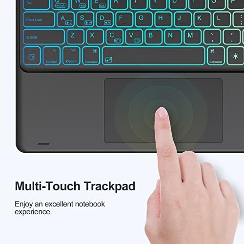 Калъф Galaxy Tab S7 Fe с клавиатура, Калъф за Samsung Galaxy Tab S8 Plus Keybaord, 3-Зонная 7-Цветна подсветка, Интелигентен тъчпад, Акумулаторна