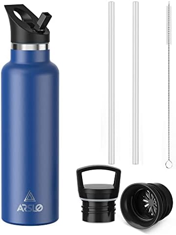 Бутилки за вода Arslo от неръждаема Стомана с изолация, Спортна бутилка с двойни стени, с Капак и Соломинкой, защитени от изпотяване, без