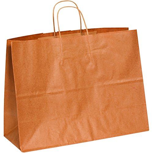 Хартиени торби за пазаруване Partners Brand PBGS101K, 5 1/4 x 3 1/4 x 8 3/8, Крафт (опаковка от 250 броя)