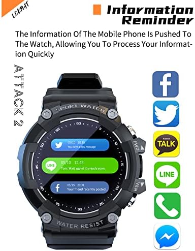 Oxsioeih Военни Тактически Смарт часовници за мъже 1,28 5ATM Водоустойчив Фитнес Тракер SmartWatch за Android и iPhone