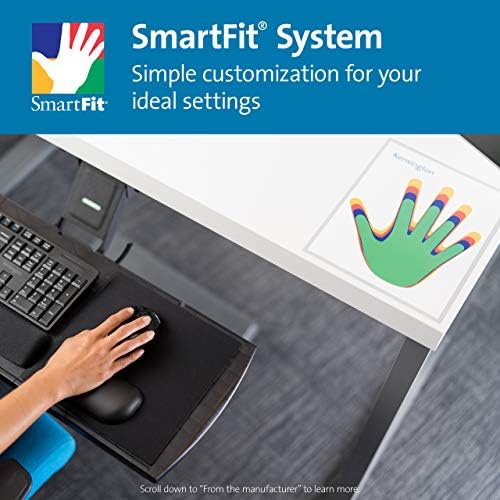 Регулируема платформа клавиатура Kensington 60718 със системата SmartFit, 21-1/4w x 10d, черен