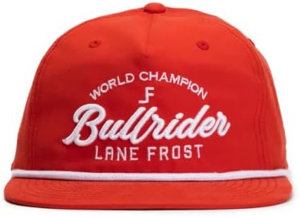 Бейзболна Шапка Lane Frost Мъжки Предната Bullriders С Ретро Логото На Въжето Solid-Back Червен Цвят One Size