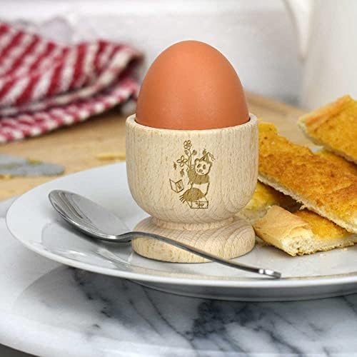 Дървена чаша за яйца Azeeda Панда на рожден ден (EC00023348)