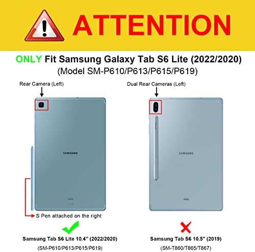 Калъф Fintie SlimShell за Samsung Galaxy Tab S6 Lite 10,4 инча модели 2022/2020 (SM-P610/P613/P615/P619) с притежателя на S Pen, лесна стойка,