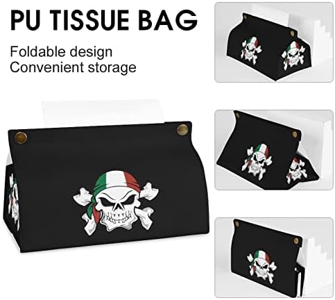 Италия Пиратски Флаг Череп Капак Кутии за Салфетки От Изкуствена Кожа Притежателя Кутии За Салфетки Правоъгълен Калъф За Салфетки За Лице