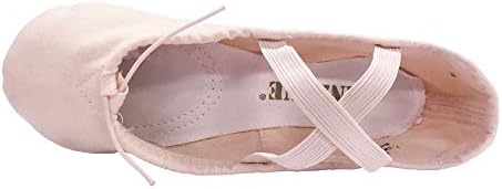 Балетные обувки Danzcue за момичета, Парусиновые Балетные Обувки с Ходила Разрезной