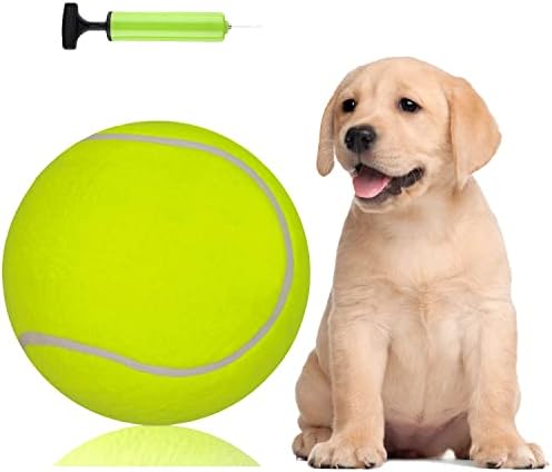 Голяма топка за тенис PULEEBO за кучета -9,5 Гигантски Надуваеми топки за Тенис, много Играчки за домашни любимци за спортове на открито/На