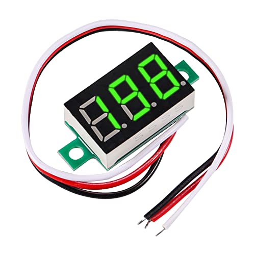 QCCAN 0,36 инча 3-Жични led Сверхмалый мини цифров волтметър за постоянен ток 0-30 dc, led дисплей напрежение, червено/синьо/зелено,