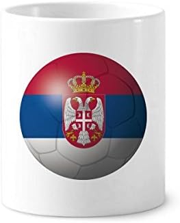 Национален Флаг На Сърбия Футболни Футболен Четка За Зъби На Писалка Притежател Чаша Керамична Поставка За Чаша За Моливи