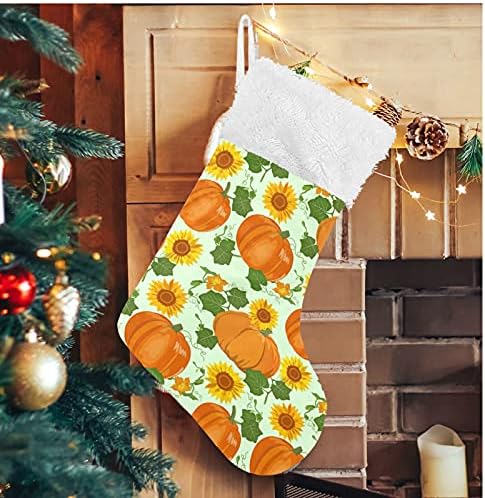 Коледни Чорапи ALAZA с Тиква и Слънчоглед, Класически Персонализирани Големи Бижута за Отглеждане за Семейни Тържества, декорация