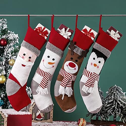 XIOS 2022 Коледни Чорапи, 18Големи Коледни Чорапи, Дядо Коледа, Снежен човек Пингвин за Декорация за Дома за парти Аксесоари и