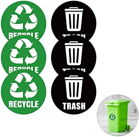 Стикер за рециклиране, Самозалепващи Стикери с лого на марката за рециклиране и боклуци кофи, Кръгъл Стикер с лого на марката за боклук
