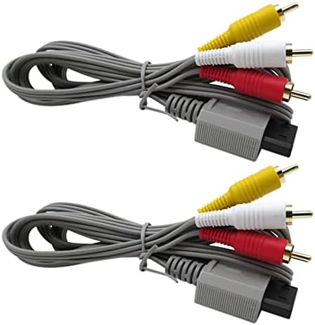 RIUSE Високо-комплект от 2 Аудио-Видео AV кабели, Съвместими с Nintendo Wii U на Nintendo Wii Аудио-Видео AV кабел, захранващ