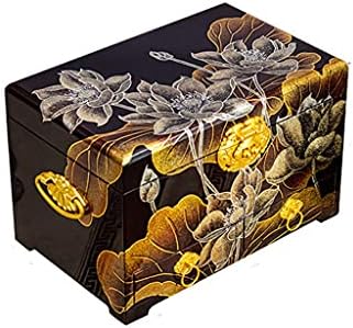 XJJZS Ретро Дървена Кутия, За Съхранение на Съкровища Прасенце Органайзер Кутия За Спестяванията Калъф Прахозащитен Бижута Обеци, Пръстени,