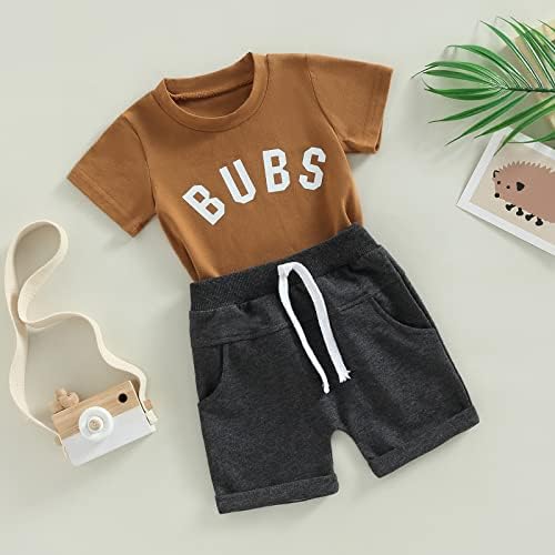 Летни Дрехи за малки момчета Bubs, Тениска с къс ръкав и обикновена къси Панталони, един Сладък Комплект Дрехи За Бебета