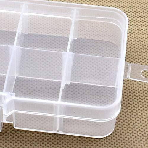 mogen886 10 Отделения Регулируема Пластмасова Кутия За Съхранение на Бижута Организаторите Прозрачни