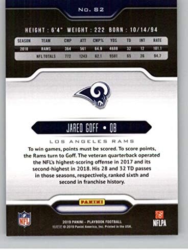 Сборник с пиеси на Панини 2019 82 Джаред Goffe Лос Анджелис Рэмс Футболна търговска картичка NFL