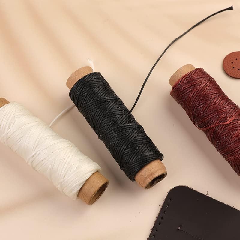 Комплект за шиене от кожата Miusie Ръчен Инструмент за Шиене с Шивашката игла, Восъчни конци и Инструмент за Бродерия от