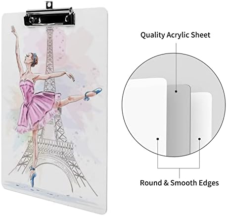 Момиче-балерина, Айфеловата кула, модерен клипборда, размер на букви, декоративни клипборды с низкопрофильным метален клипс 9 X 12,5