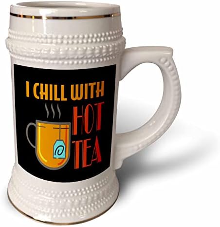 Триизмерно изображение на думи, които добавям в горещ чай и една чаена чаша черно. - чаша Stein в 22 грама (stn-364101-1)
