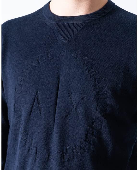 Мъжки Пуловер с голямо лого A|X ARMANI EXCHANGE в тон, Пуловер