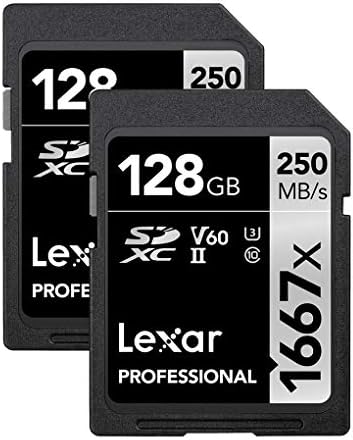 Картите Lexar Professional 1667x128 GB (2 комплекта) SDXC UHS-II със скорост на четене до 250 МБ/с за професионален фотограф, videographer