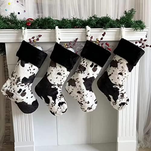 Коледни Чорапи OLLULL, черни очи Изкуствена Кожа, Големи Коледни Чорапи, Окачени Декорация, 2, 20 Инча