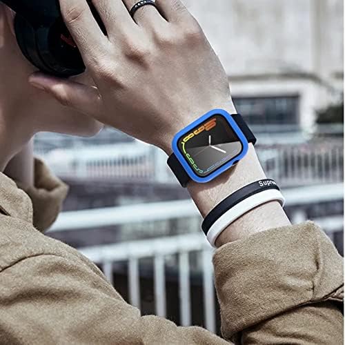 Калъф Wugongyan Съвместим с Apple Watch Серия 8/7 41 мм 45 мм и Защитно фолио за екран Тънък Матиран твърд Защитен калъф за вашия КОМПЮТЪР