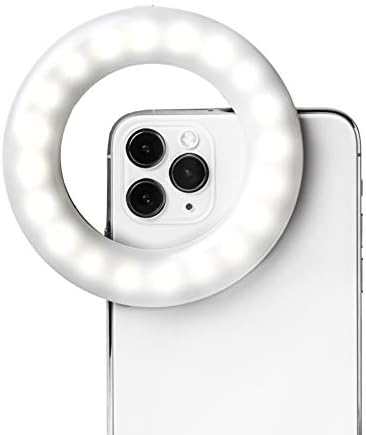 LITTIL Selfie One - Околовръстен светлини за селфи за телефон, Акумулаторна Околовръстен светлини за мобилен телефон, Клипса за