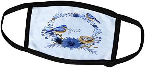 3 Начертайте Две Сини птици, вьющих гнездо на Цвете Акварельном венец - Капаци за лицевите страни (fc_215936_2)