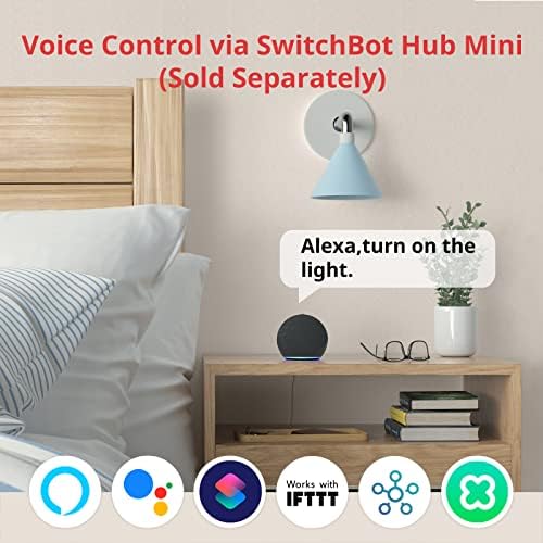 Интелигентен ключ SwitchBot с дистанционно управление - Без кабели, управление с помощта на приложения, таймер и дистанционно Bluetooth, добавете SwitchBot Mini Hub, за да стане съвм