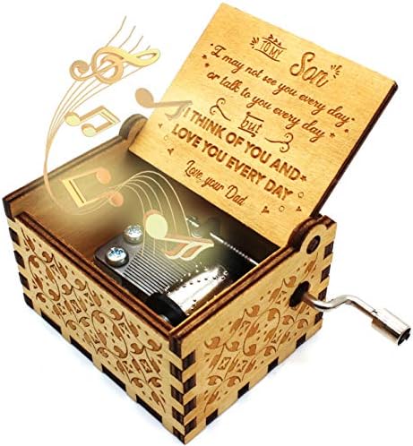 Дървена музикална ковчег ukebobo - Музикална ковчег Ти си моето слънце, Подарък от баща на син - 1 комплект (мер.)