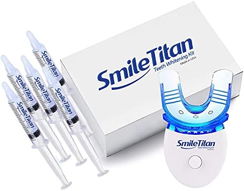Комплект за избелване на зъби Smile Титан, Гел За Избелване на зъбите (4) с 5-кратно led Ускорител и Тава за Избелване на Зъбите