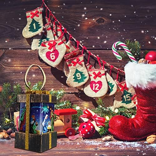 Коледна Светещ Подарък Кутия FlekmanArt, Комплект Кутии за Коледни карти за подаръци, Подаръчни Кутии с Подсветка за Коледната