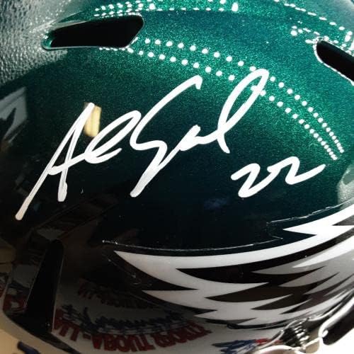 Asante Самуел Старши, Истински пълен размер Копие шлем с автограф от JSA - Каски NFL с автограф