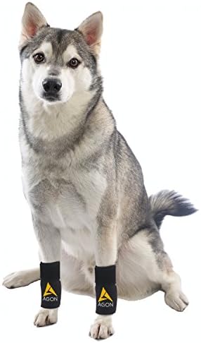 AGON® Двойка бандажей за предните лапи кучета Компресия тайна за лапа със защита от еластична Превръзка на рани Лекува и предпазва
