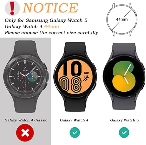 12 Опаковки Мека своята практика, съвместим с Samsung Galaxy Watch 5 и Galaxy Watch 4 44 mm, мека предпазна броня от TPU с вградена защита