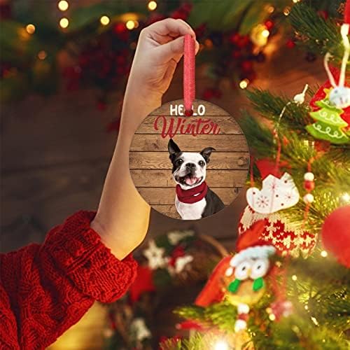 Куче В Червено Шарфе Коледна Украса 2022 Далматинцы Коледни Коледни Декорации Здравейте Зима Персонализирани Коледна Украса