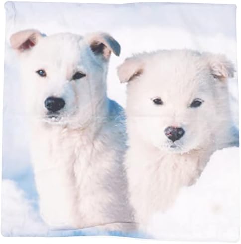 Коледен Калъф за възглавници с принтом Снежни Кучета Latwne (Сняг)
