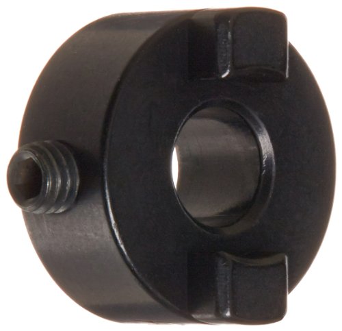 Съединителна втулка Ruland OST8-3-A Oldham, под формата на инсталационен винт от черен анодизиран алуминий. Диаметър на 188 см, външен