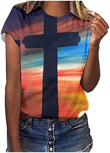 Блуза-риза за Момичета, Есента и Летни Дрехи с Къс Ръкав, Памучен Реколта Блуза с кръгло деколте и Графичен Модел 11 11