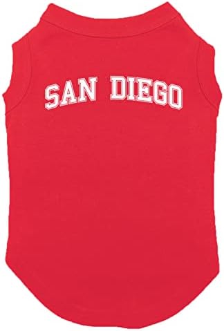 Тениска за кучета спортно училище в Сан-Диего (тъмно синьо, X-Small)