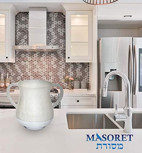 Набор от Masoret: Алуминиева чаша за миене на 5 см – бял